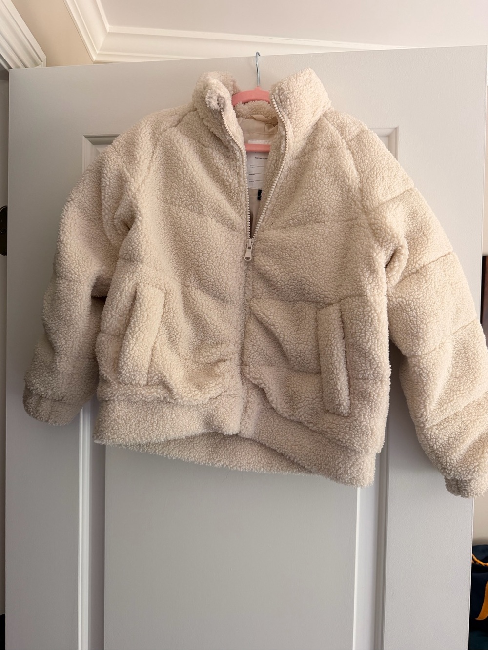 art class Cream Sherpa Puffer Jacket